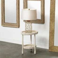 Buy 🎁 Eden Home Coastal Rope And Glass Table Lamp In Clear And Natural Finish 👍 -Safavieh Shop 2487933 5 L