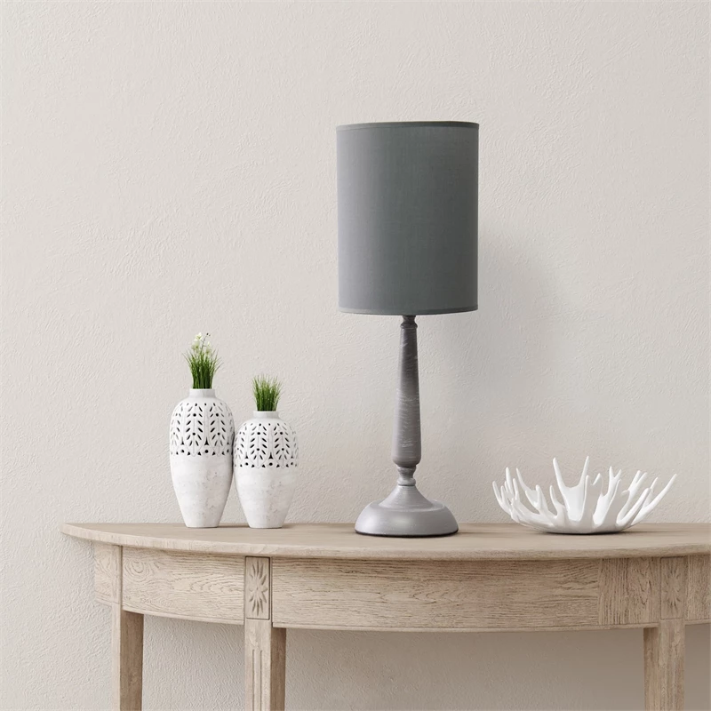 Promo ✨ All The Rages Simple Designs Traditional Candlestick Table Lamp Gray Wash ⌛ - Image 7