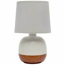 Brand new 🤩 All The Rages Simple Designs Petite Mid Century Table Lamp Dark Wood And Light Gray 🎉