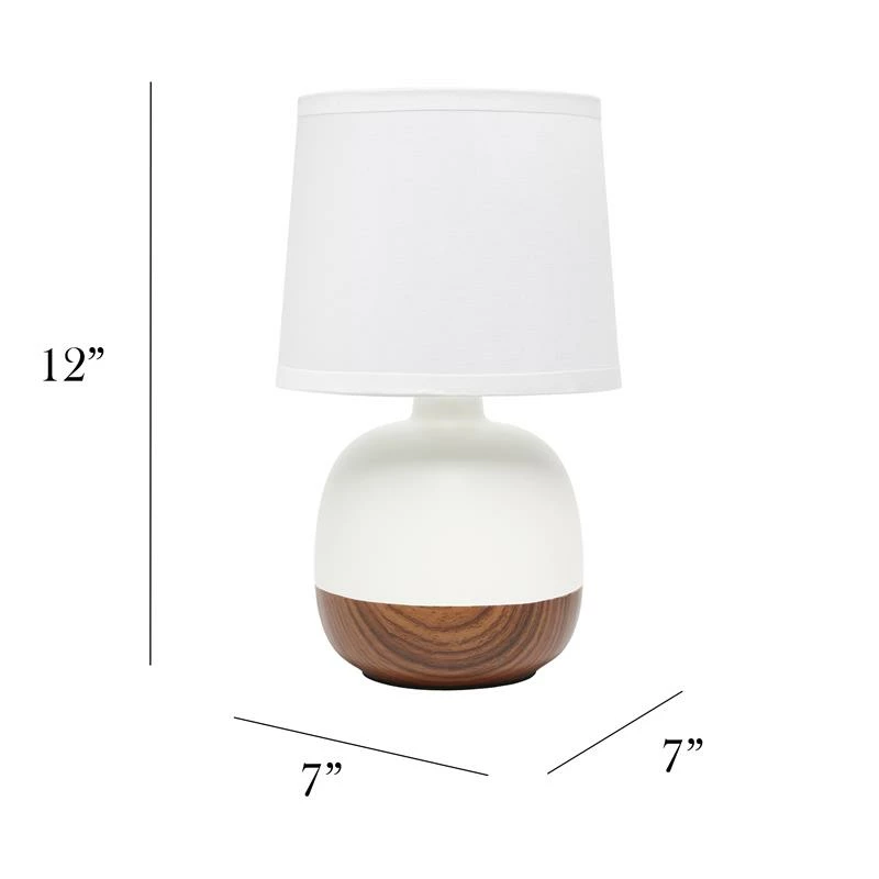 Cheap โจ All The Rages Simple Designs Petite Mid Century Table Lamp Dark Wood And White ๐งจ - Image 3