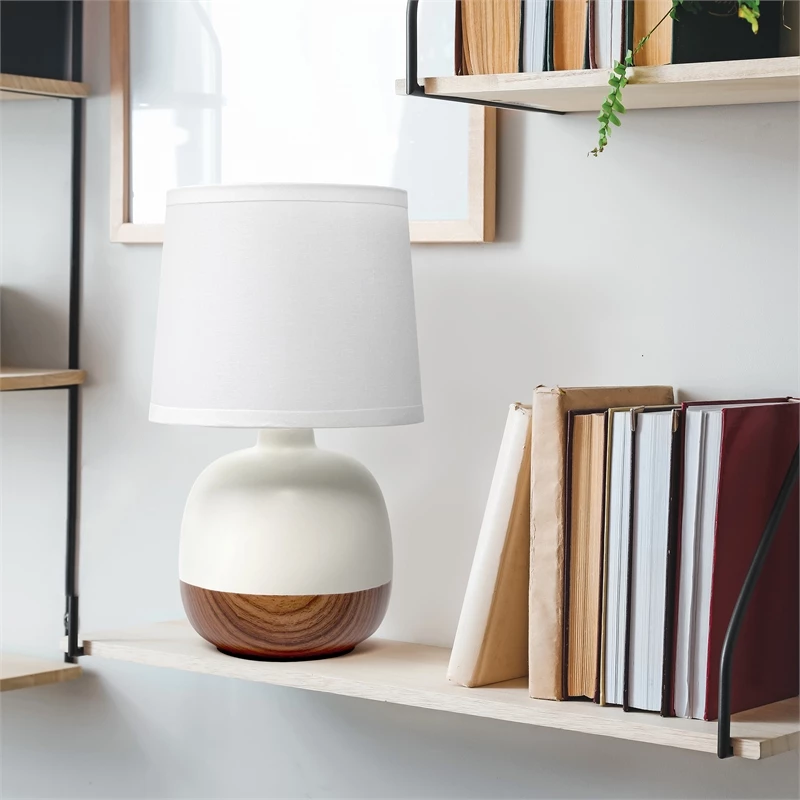 Cheap โจ All The Rages Simple Designs Petite Mid Century Table Lamp Dark Wood And White ๐งจ - Image 7