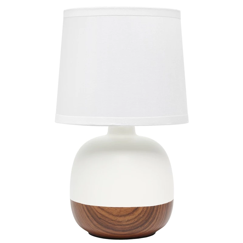 Cheap โจ All The Rages Simple Designs Petite Mid Century Table Lamp Dark Wood And White ๐งจ