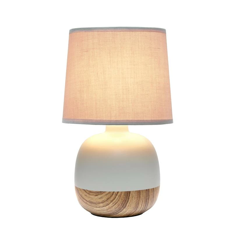 Outlet โญ All The Rages Simple Designs Petite Mid Century Table Lamp Light Wood And Light Gray ๐ - Image 3