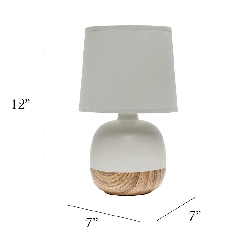 Outlet โญ All The Rages Simple Designs Petite Mid Century Table Lamp Light Wood And Light Gray ๐ - Image 4