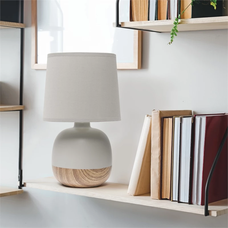 Outlet โญ All The Rages Simple Designs Petite Mid Century Table Lamp Light Wood And Light Gray ๐ - Image 10