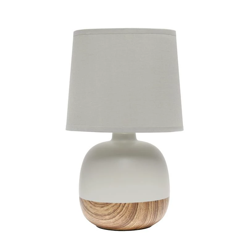 Outlet โญ All The Rages Simple Designs Petite Mid Century Table Lamp Light Wood And Light Gray ๐ - Image 2
