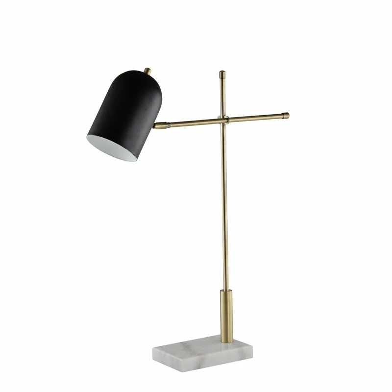 Discount ๐ American Home Classic Carol 1-Light Mid-Century Table Lamp In White/Brass/Black โญ - Image 2