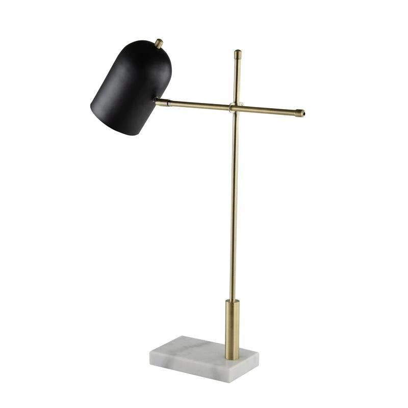Discount ๐ American Home Classic Carol 1-Light Mid-Century Table Lamp In White/Brass/Black โญ - Image 3