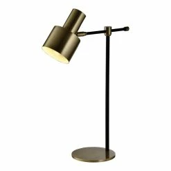 Coupon ⌛ American Home Classic Cindy 1-Light Mid-Century Metal Table Lamp In Brass 🎁
