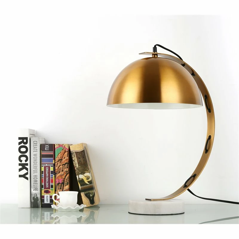 Cheapest π American Home Classic Emma 1-Light Mid-Century Marble Table Lamp In White/Brass π 6 Cheapest π American Home Classic Emma 1-Light Mid-Century Marble Table Lamp In White/Brass π - Image 4