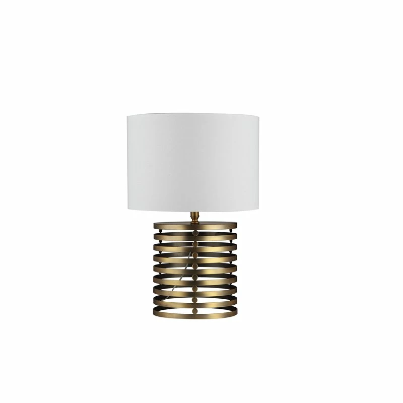 Coupon ๐ American Home Classic Janet 1-Light Metal And Fabric Table Lamp In Brass โ - Image 2