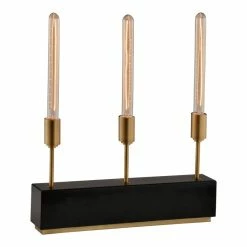 Outlet โ๏ธ American Home Classic Katharine 3-Light Mid-Century Marble Table Lamp In Black ๐ฅ