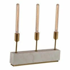 Flash Sale 🎁 American Home Classic Katharine 3-Light Mid-Century Marble Table Lamp In White 🔔