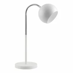 Best Pirce ❤️ American Home Classic Maggie 1-Light Mid-Century Metal Table Lamp In White 🔥
