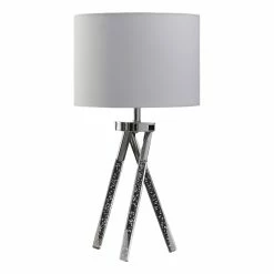 Best Pirce 🔥 ORE International 26.25" In Mid Century Birgit Led Acrylic Tapered Legs Silver Metal Table Lamp 🎁