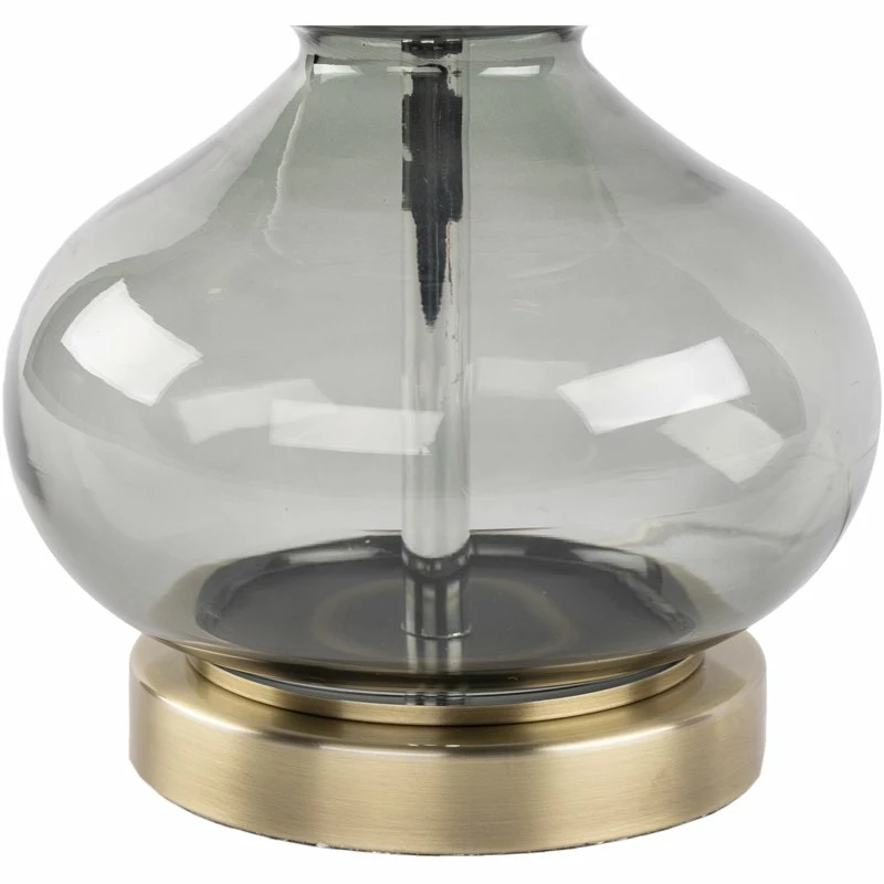 Best Pirce ๐ฅ Surya Volcano 1-Light Traditional Linen And Glass Table Lamp In Charcoal/White โญ - Image 4