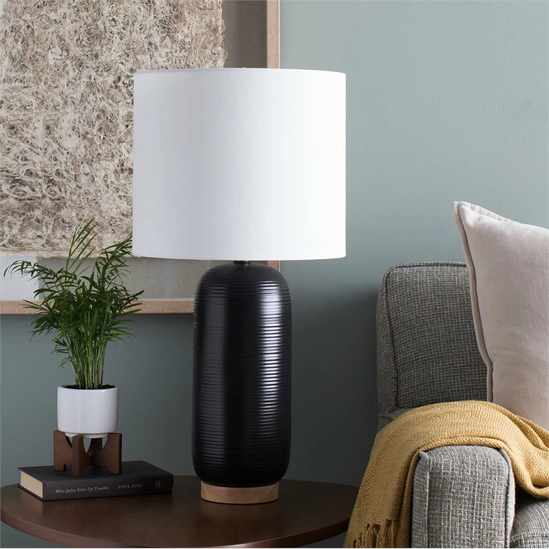 Best reviews of ✨ Surya Everly 1-Light Traditional Linen And Ceramic Table Lamp In White/Black ✔️ 4 Best reviews of ✨ Surya Everly 1-Light Traditional Linen And Ceramic Table Lamp In White/Black ✔️ - Image 2
