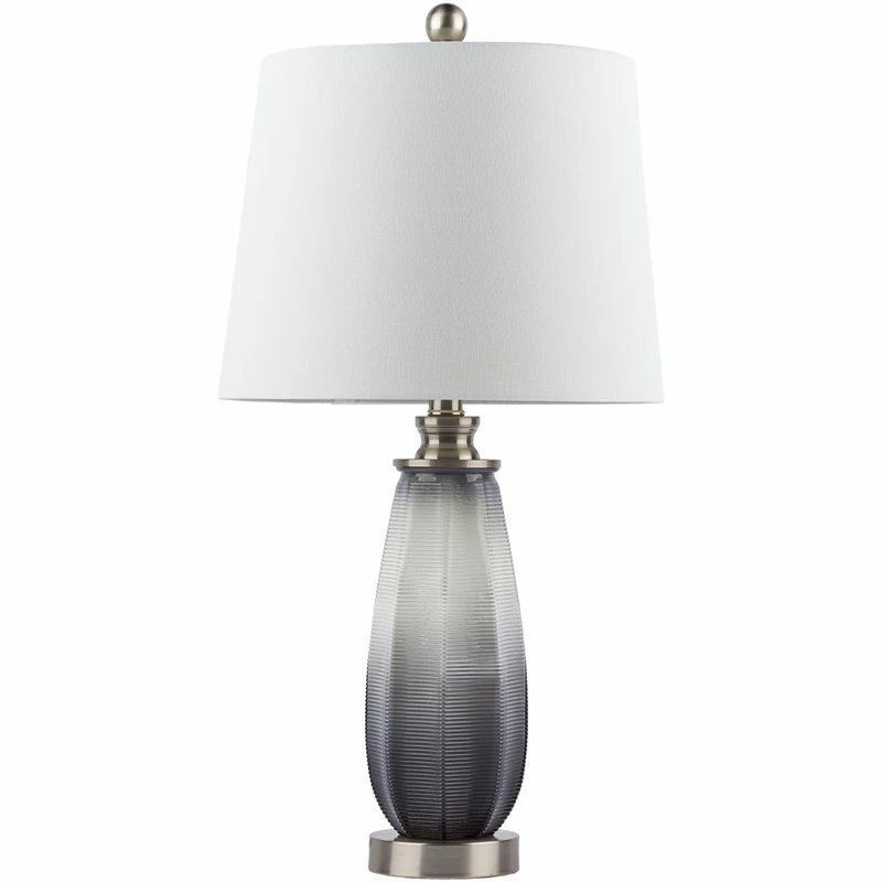Brand new ๐คฉ Surya Soroya 1-Light Traditional Linen And Glass Table Lamp In Silver/White ๐คฉ