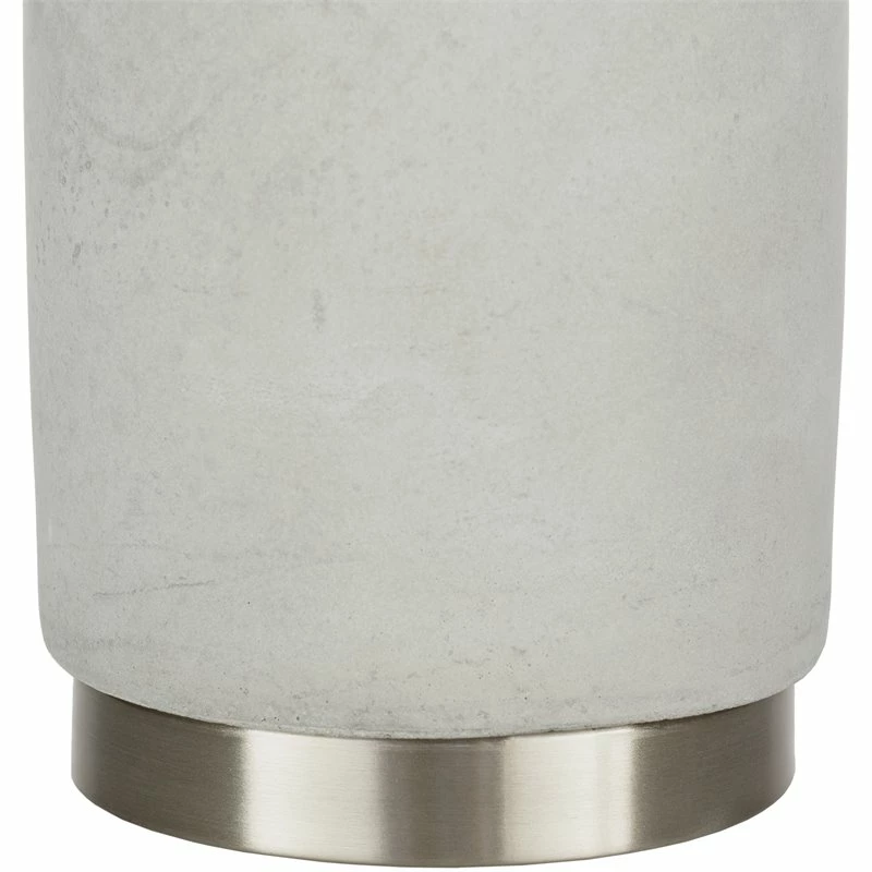 Best Sale ๐ Surya Wells 1-Light Traditional Linen And Metal Table Lamp In Light Gray/White โค๏ธ - Image 3