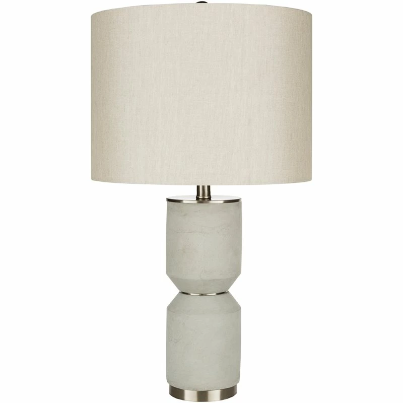 Best Sale ๐ Surya Wells 1-Light Traditional Linen And Metal Table Lamp In Light Gray/White โค๏ธ