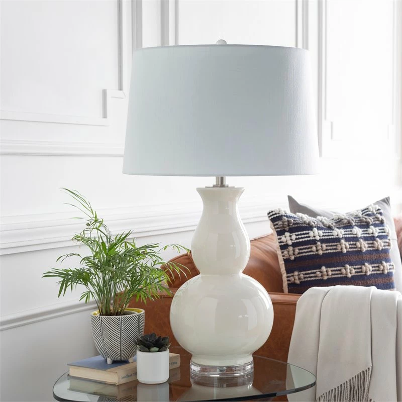 Flash Sale 🌟 Surya Devon 1-Light Traditional Linen And Ceramic Table Lamp In Off White 👏 - Image 2