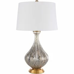 Discount ✨ Surya Abram 28" 1-Light Traditional Glass And Metal Table Lamp In Multi-Color 🥰