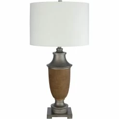 Budget 🧨 Surya Bizzy 1-Light Traditional Linen And Metal Table Lamp In Multi-Color 🔔