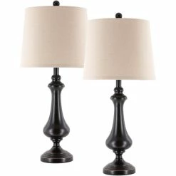 Discount 😍 Surya Clarkson 29" 1-Light Traditional Linen And Metal Table Lamp In Bronze/Tan ⭐