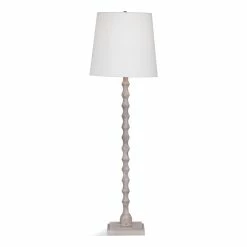 Promo ✨ Bassett Mirror Bobbin Buffet Lamp In White Wood 🧨