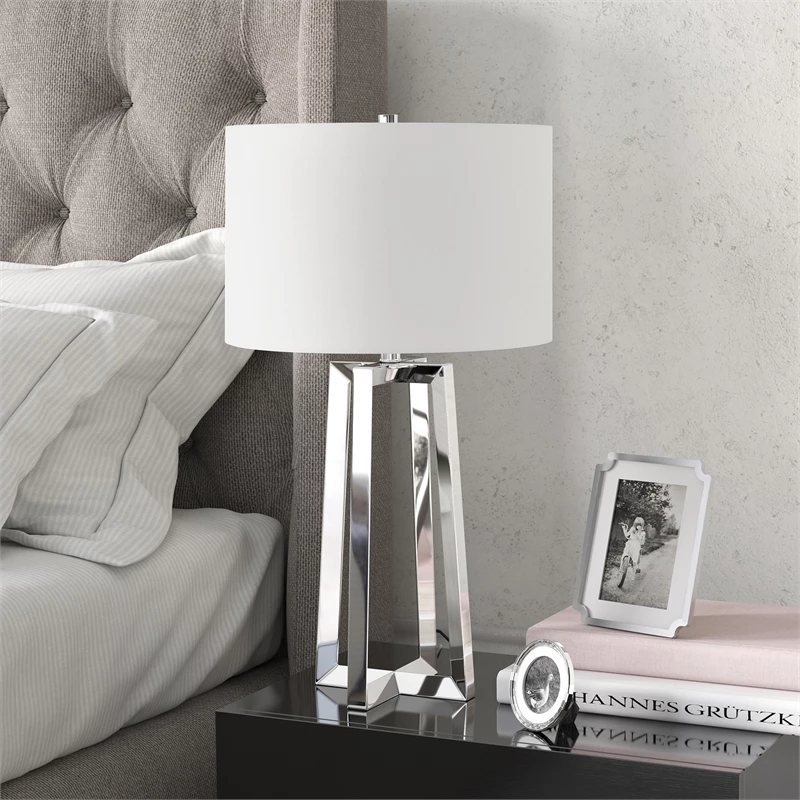 Promo 🔥 Allora Mid-Century Metal Table Lamp In Nickel And Gray 👍 - Image 7