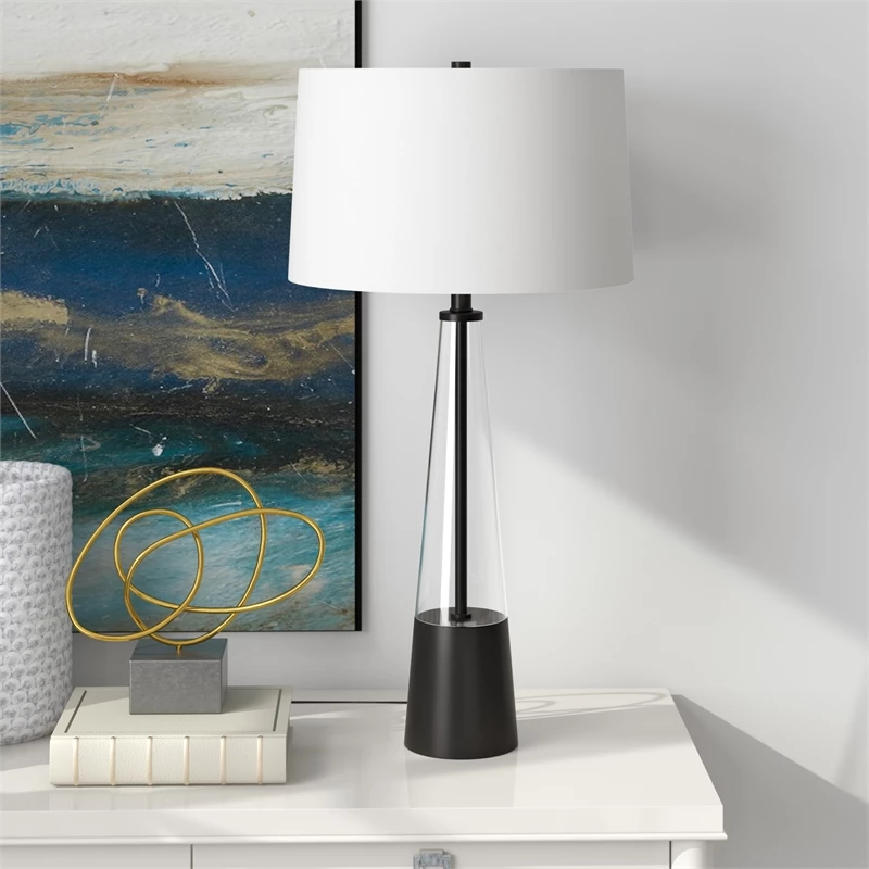 Hot Sale π Allora Mid Century Glass Cylinder Table Lamp With Black Metal Accents π₯ 7 Hot Sale π Allora Mid Century Glass Cylinder Table Lamp With Black Metal Accents π₯ - Image 5