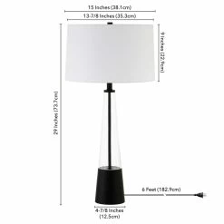 Hot Sale π Allora Mid Century Glass Cylinder Table Lamp With Black Metal Accents π₯ 12 Hot Sale π Allora Mid Century Glass Cylinder Table Lamp With Black Metal Accents π₯ -Safavieh Shop 2575686 6 L