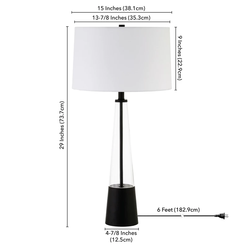 Hot Sale π Allora Mid Century Glass Cylinder Table Lamp With Black Metal Accents π₯ 5 Hot Sale π Allora Mid Century Glass Cylinder Table Lamp With Black Metal Accents π₯ - Image 3