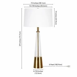 Wholesale π Allora Mid Century Glass Cylinder Table Lamp With Brass Metal Accents π 11 Wholesale π Allora Mid Century Glass Cylinder Table Lamp With Brass Metal Accents π -Safavieh Shop 2575687 5 L