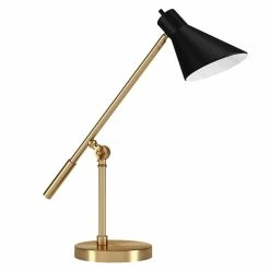 Best Sale 🧨 UrbanPro Mid-Century Two-Tone Table Lamp In Brass And Black 👍