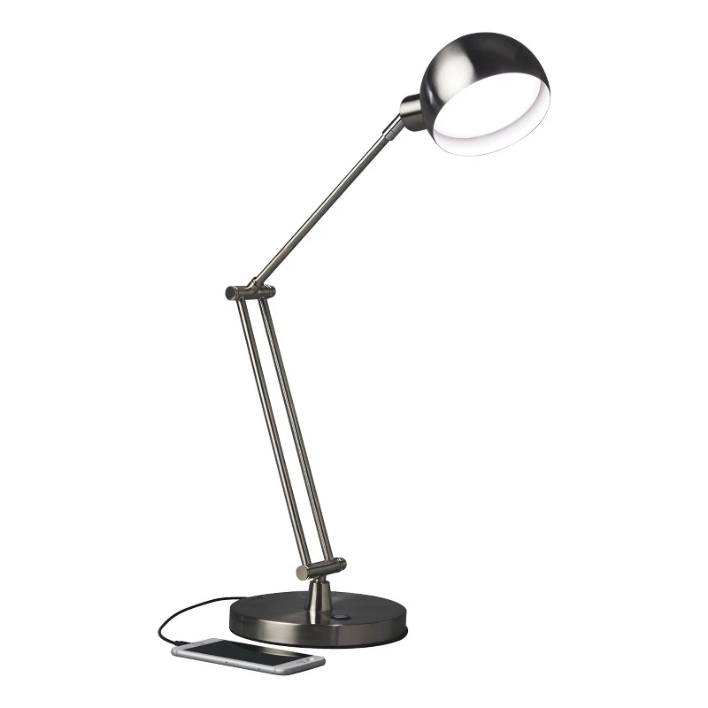 Cheap โค๏ธ HomeRoots 'Brushed Nickel LED Adjustable Desk Lamp ๐