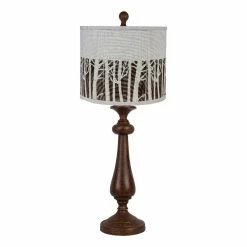 Cheapest 🎉 HomeRoots 'Brown Candlestick Forest Tree Shade Table Lamp 🔔