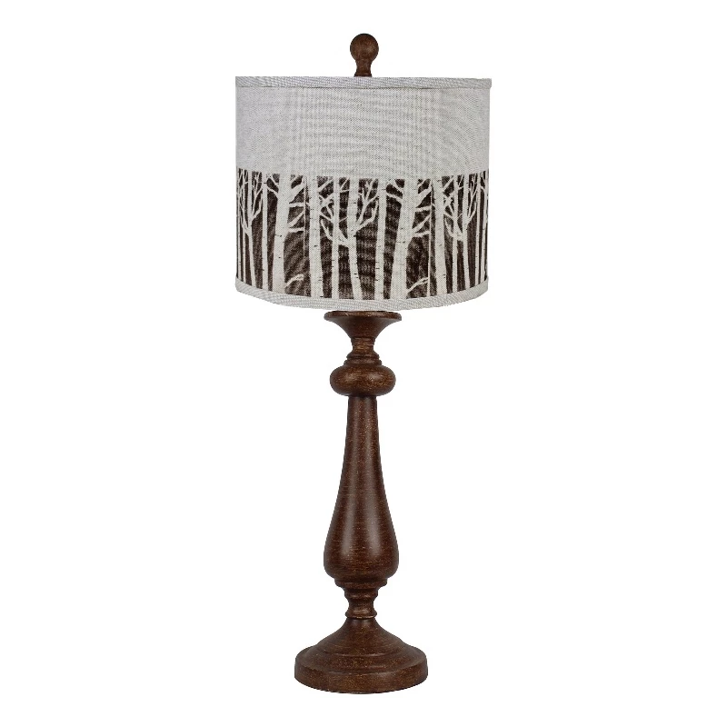 Cheapest ๐ HomeRoots 'Brown Candlestick Forest Tree Shade Table Lamp ๐