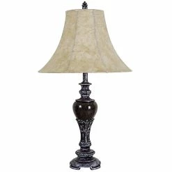 Cheapest ✨ ORE International 30" Traditional Resin Table Lamp With Taupe Shade In Black 🔥
