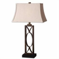 Discount ⭐ Uttermost Manicopa Table Lamp In Mottled Dark Bronze 😀