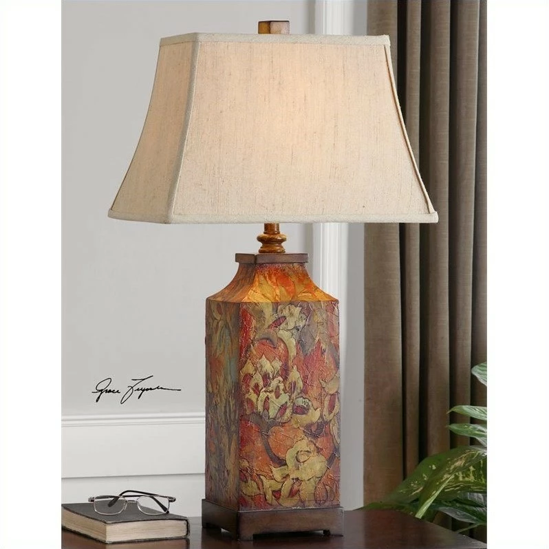 Cheapest ๐งจ Uttermost Colorful Flowers Table Lamp โค๏ธ - Image 2