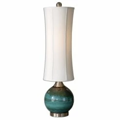 Outlet ✔️ Uttermost Atherton Ceramic Buffet Lamp In Glossy Blue And Olive Gray 🎉