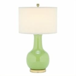 Cheap ⭐ Safavieh Judy Ceramic Green Lamp With White Shade 🌟