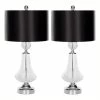 Brand new ⌛ Safavieh Mercury Crackle Glass Table Lamp With Black Shade (Set Of 2) 🎉