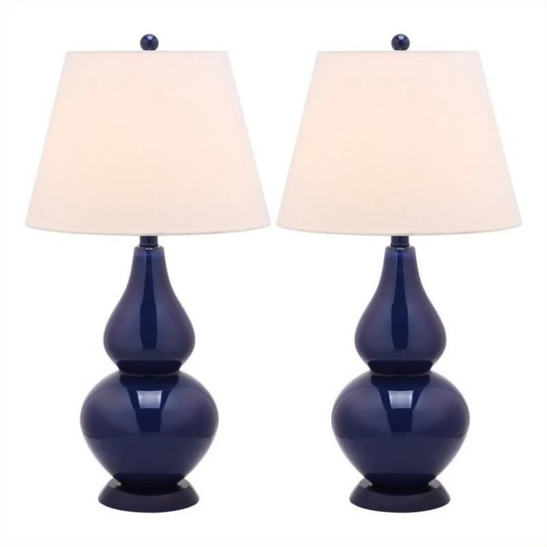 Buy π₯° Safavieh Cybil Glass Double Gourd Lamp In Navy (Set Of 2) π 3 Buy π₯° Safavieh Cybil Glass Double Gourd Lamp In Navy (Set Of 2) π