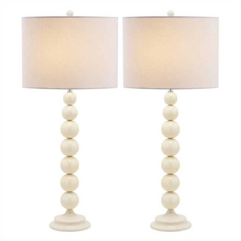 Brand new ✔️ Safavieh Jenna Metal Stacked Ball Lamp In White (Set Of 2) ❤️