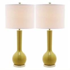 Best Pirce 🔥 Safavieh Mae Long Neck Ceramic Table Lamp In Mustard Yellow (Set Of 2) 😀