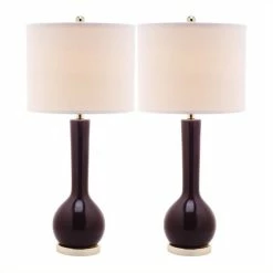 Promo 😀 Safavieh Mae Long Neck Ceramic Table Lamp In Dark Purple (Set Of 2) ✔️