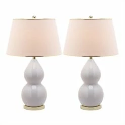 Best Pirce 🎉 Safavieh Jill Double- Gourd Ceramic Lamp In White (Set Of 2) 😍