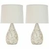 Budget ❤️ Safavieh Eleanor 👩 Mother Of Pearl Inlay Table Lamps With Cream Shade 🛒